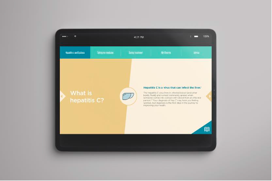 Tablet device with infographic